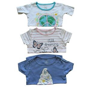 Carter’s Short Sleeves Cotton Snug Fit Girl Pajama Tops Bundle SZ 5T #2087